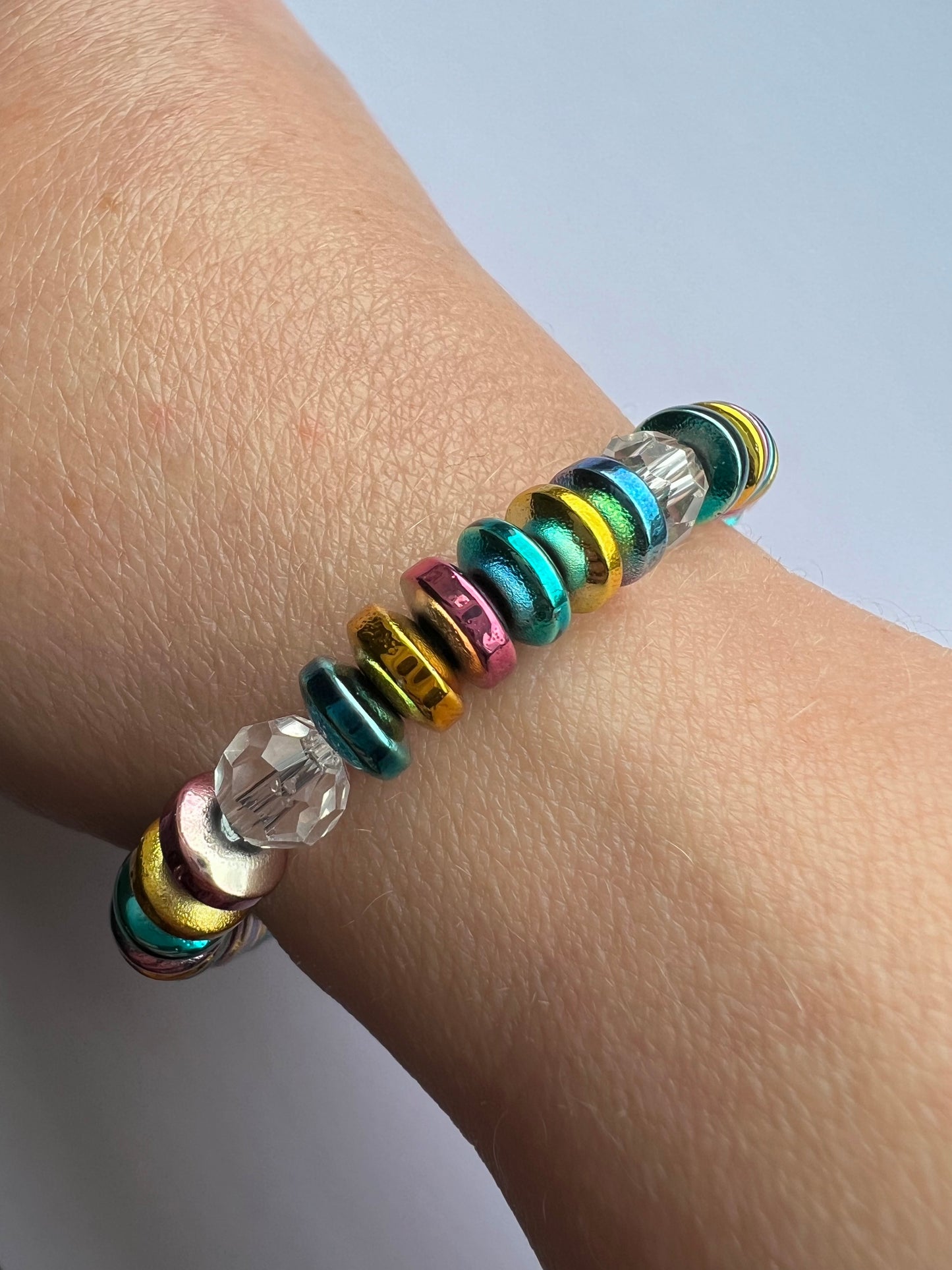 Rainbow hematite bracelet