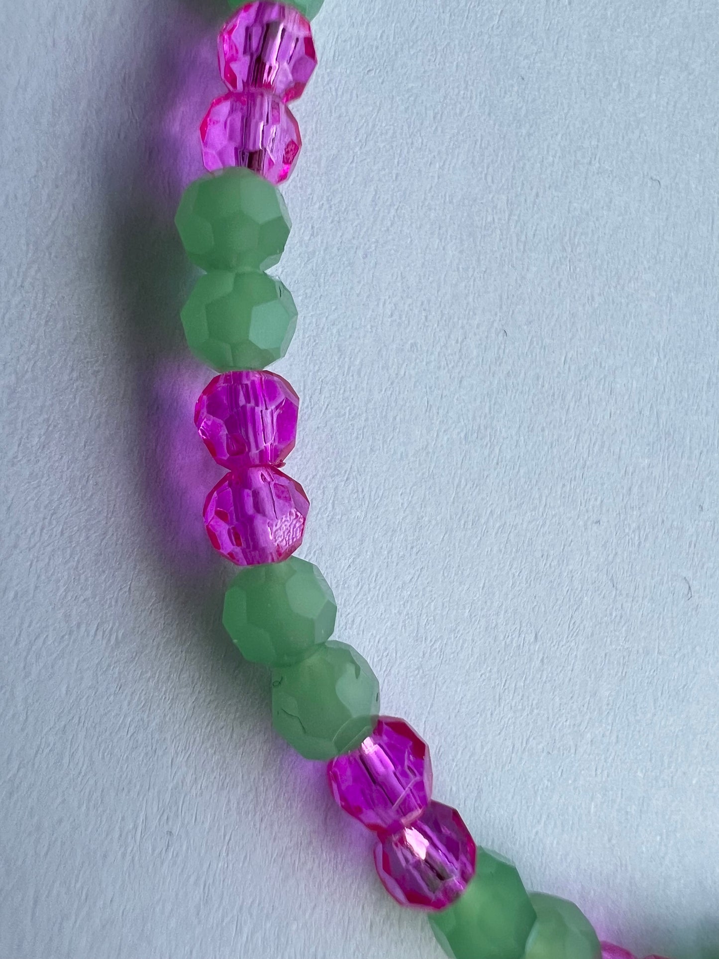 Pink & green necklace
