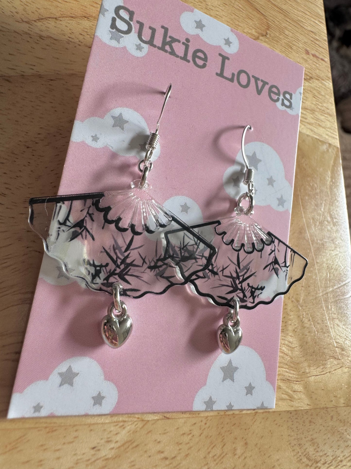 oriental fan earrings