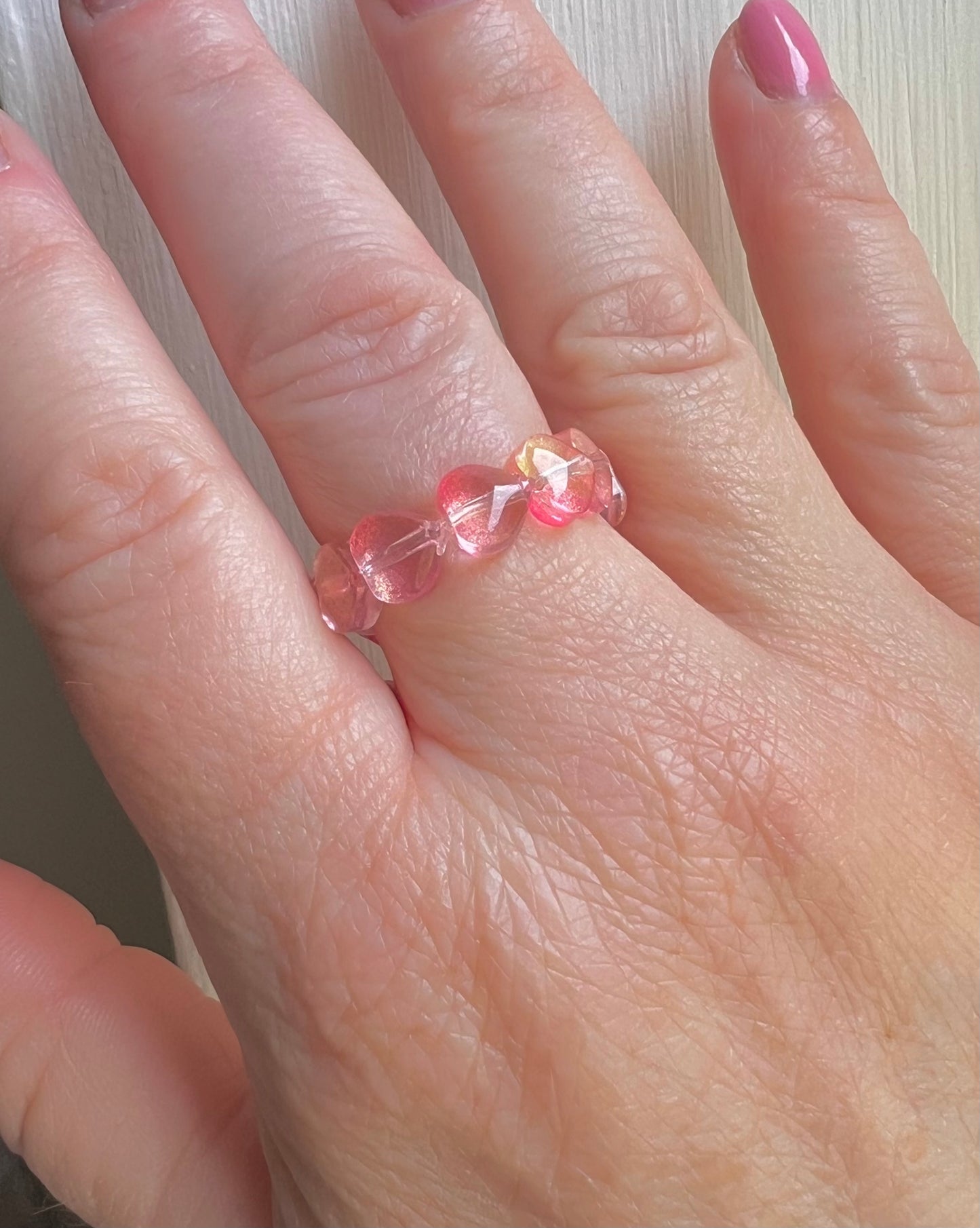 Pink heart ring