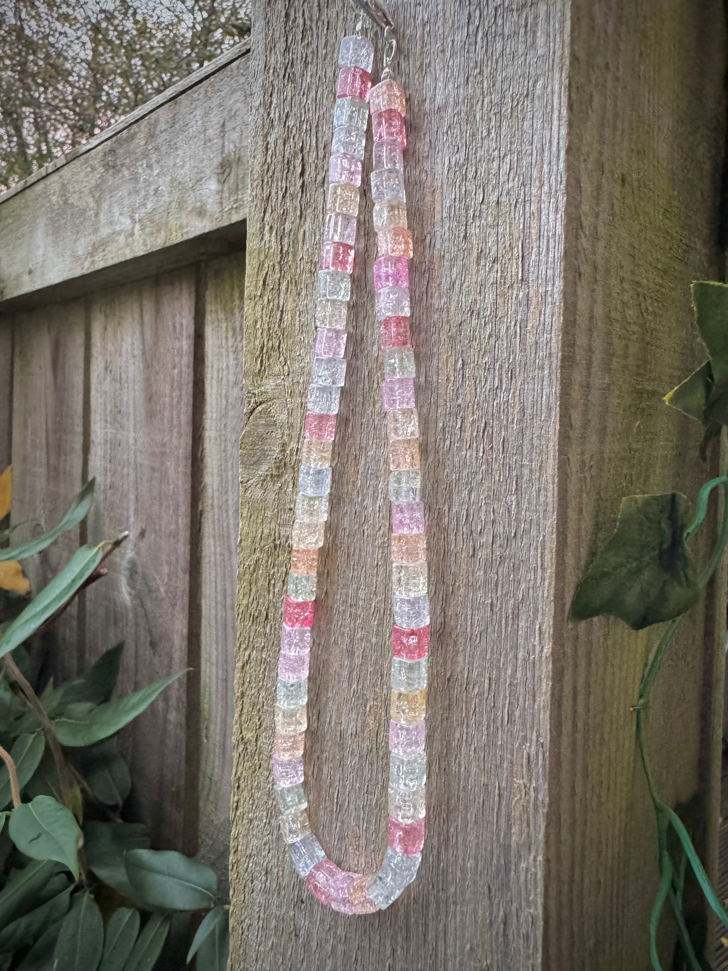 Glitter cube pastel necklace