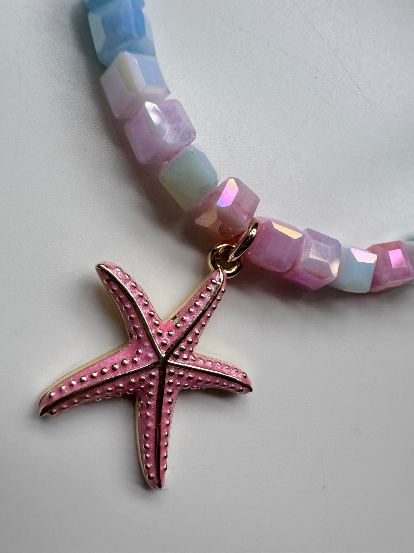 pastel starfish necklace