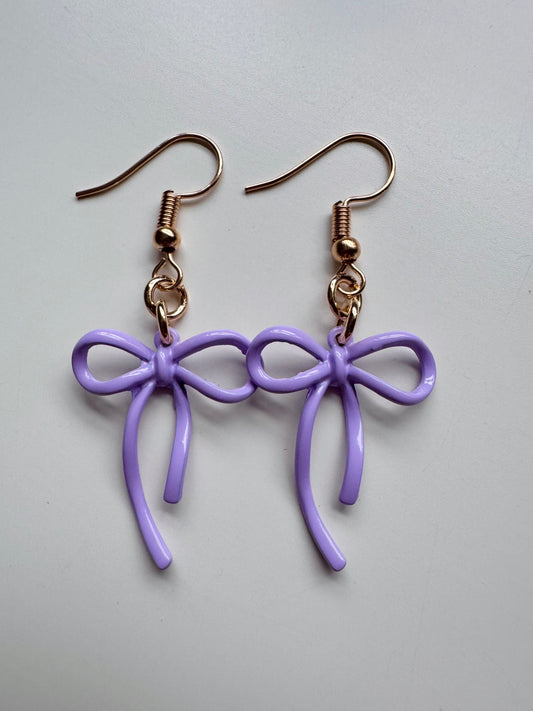 violet bow earrings