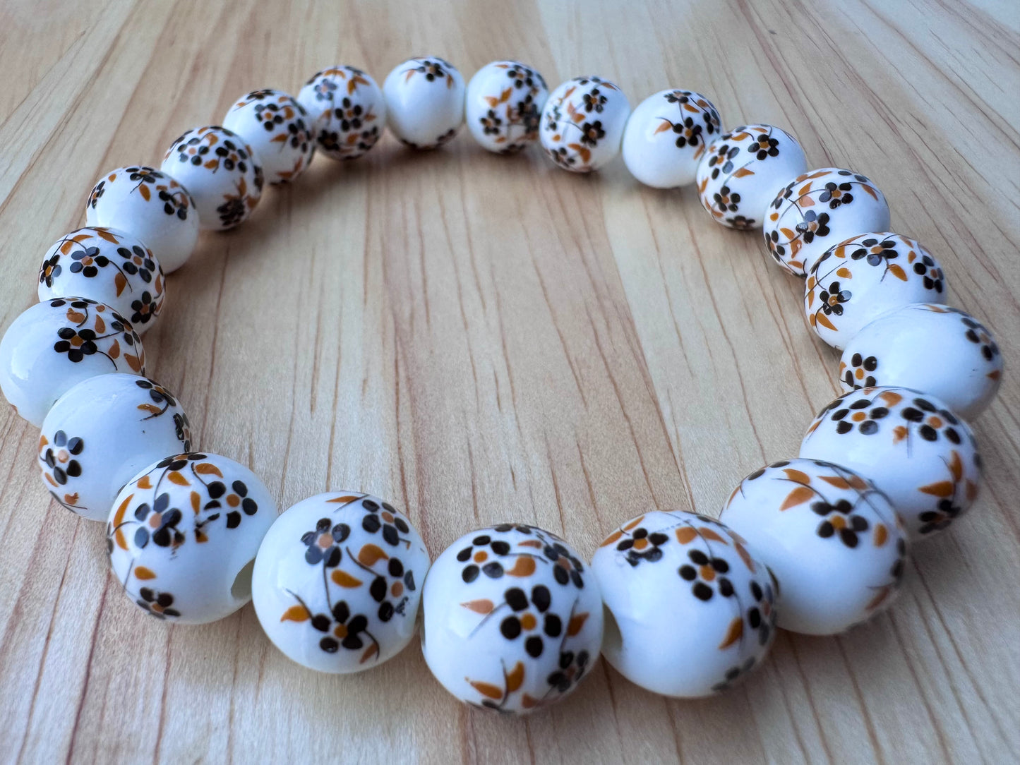 summer flower ceramic bead bracelet