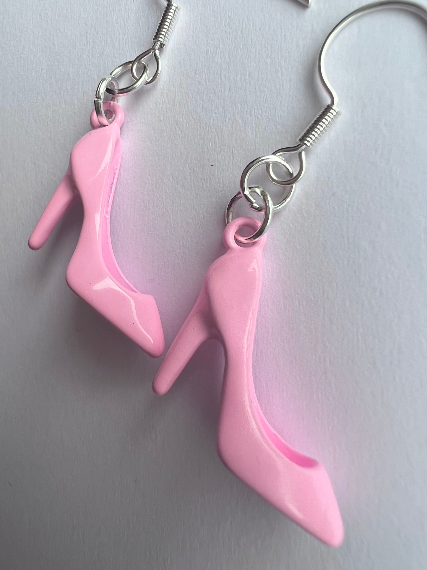 Barbie pink shoes earrings