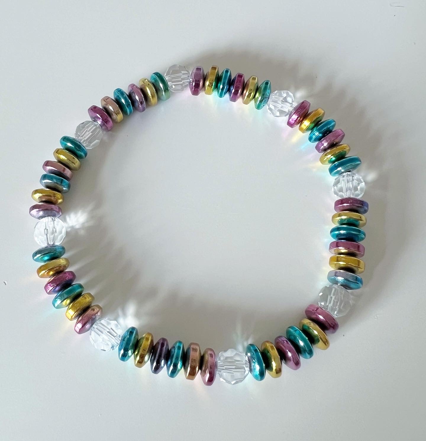 Rainbow hematite bracelet