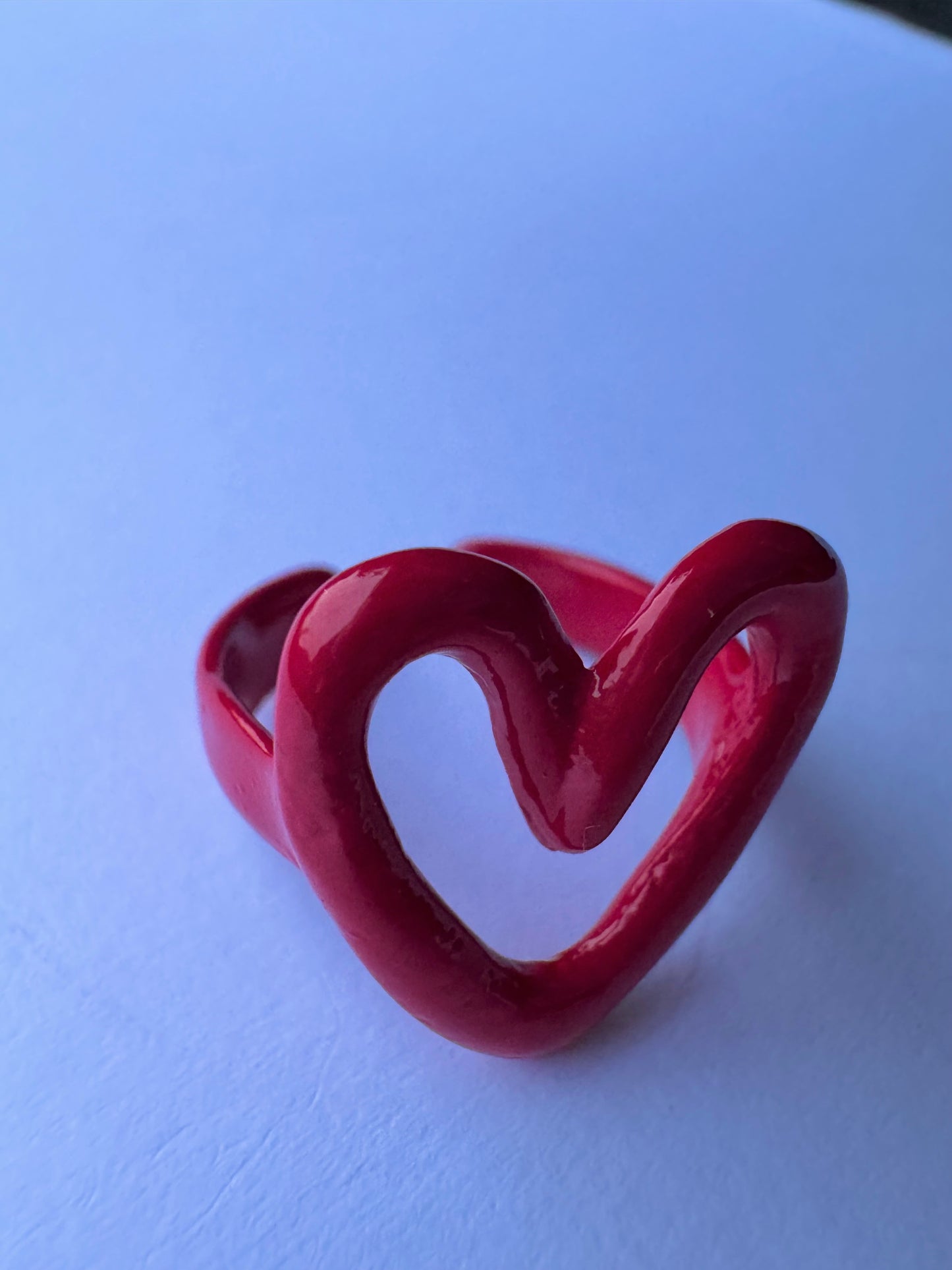 red enamel heart ring