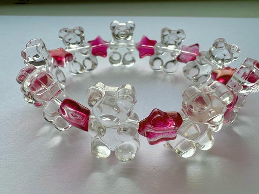 Gummy bear & stars stretch bracelet