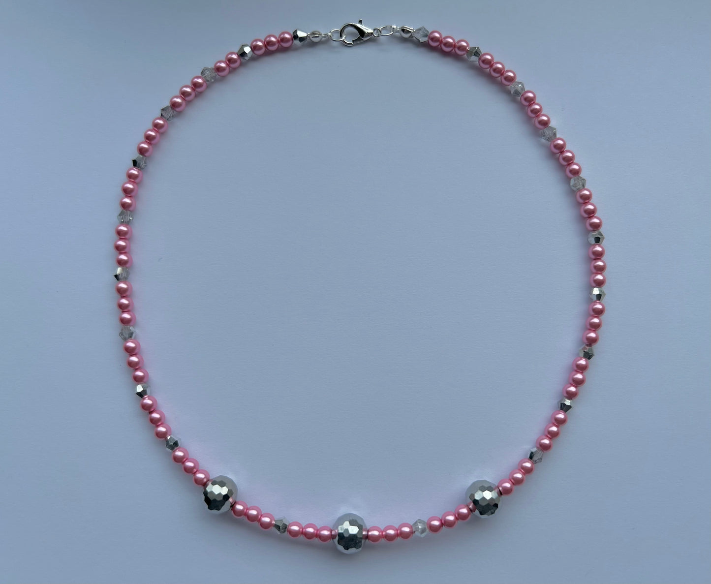 Disco ball pink necklace