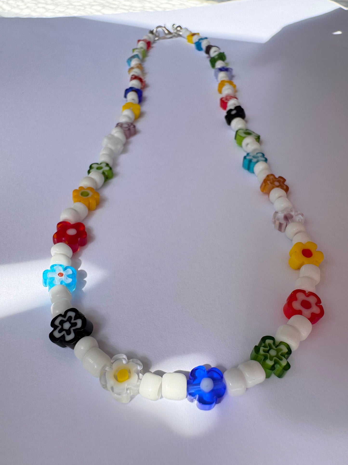 Flower bead necklace