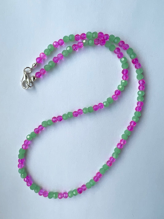 Pink & green necklace