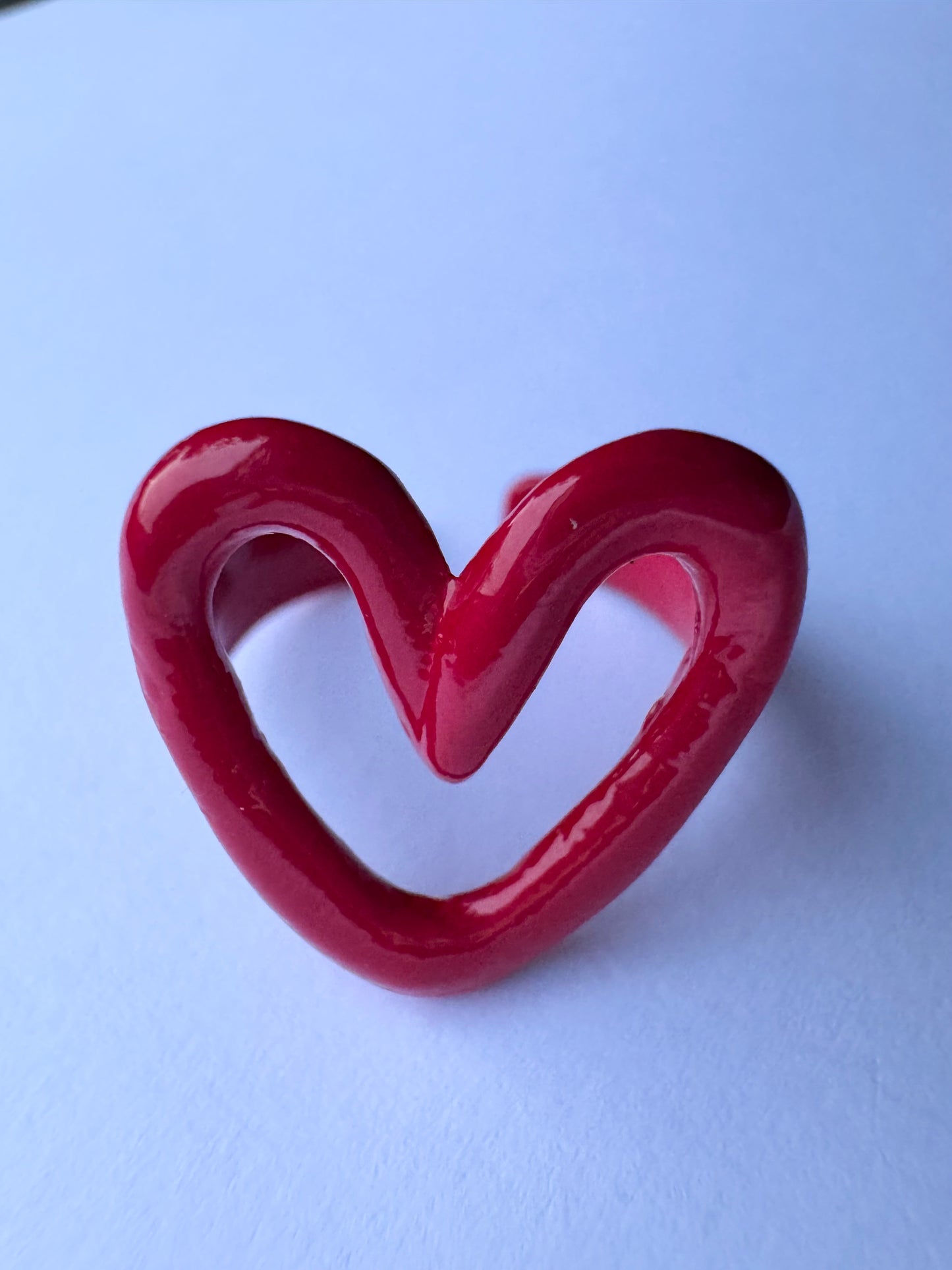 red enamel heart ring