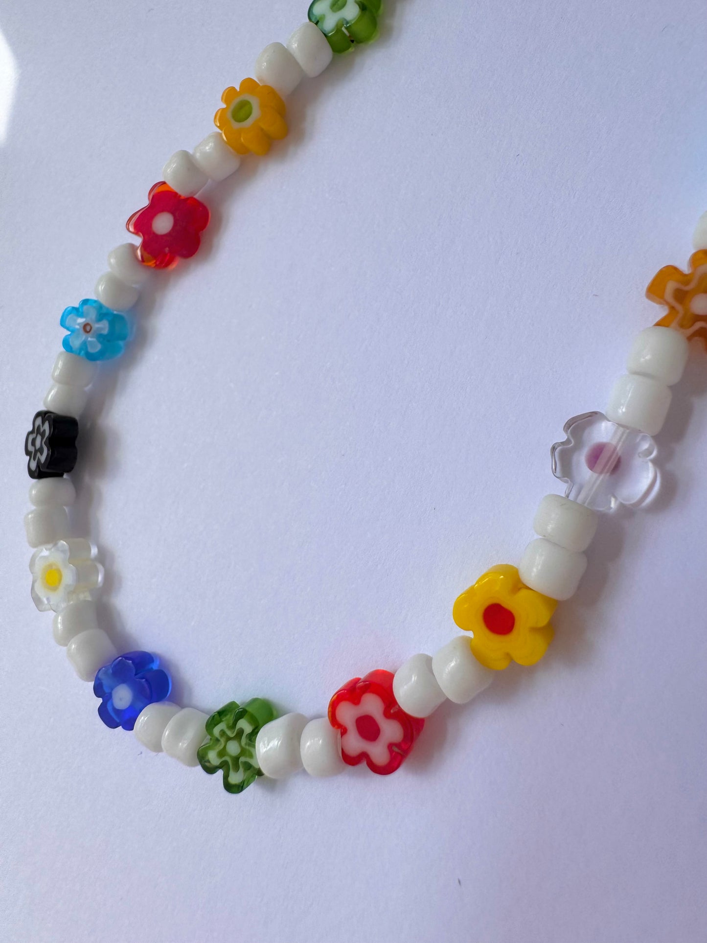 Flower bead necklace