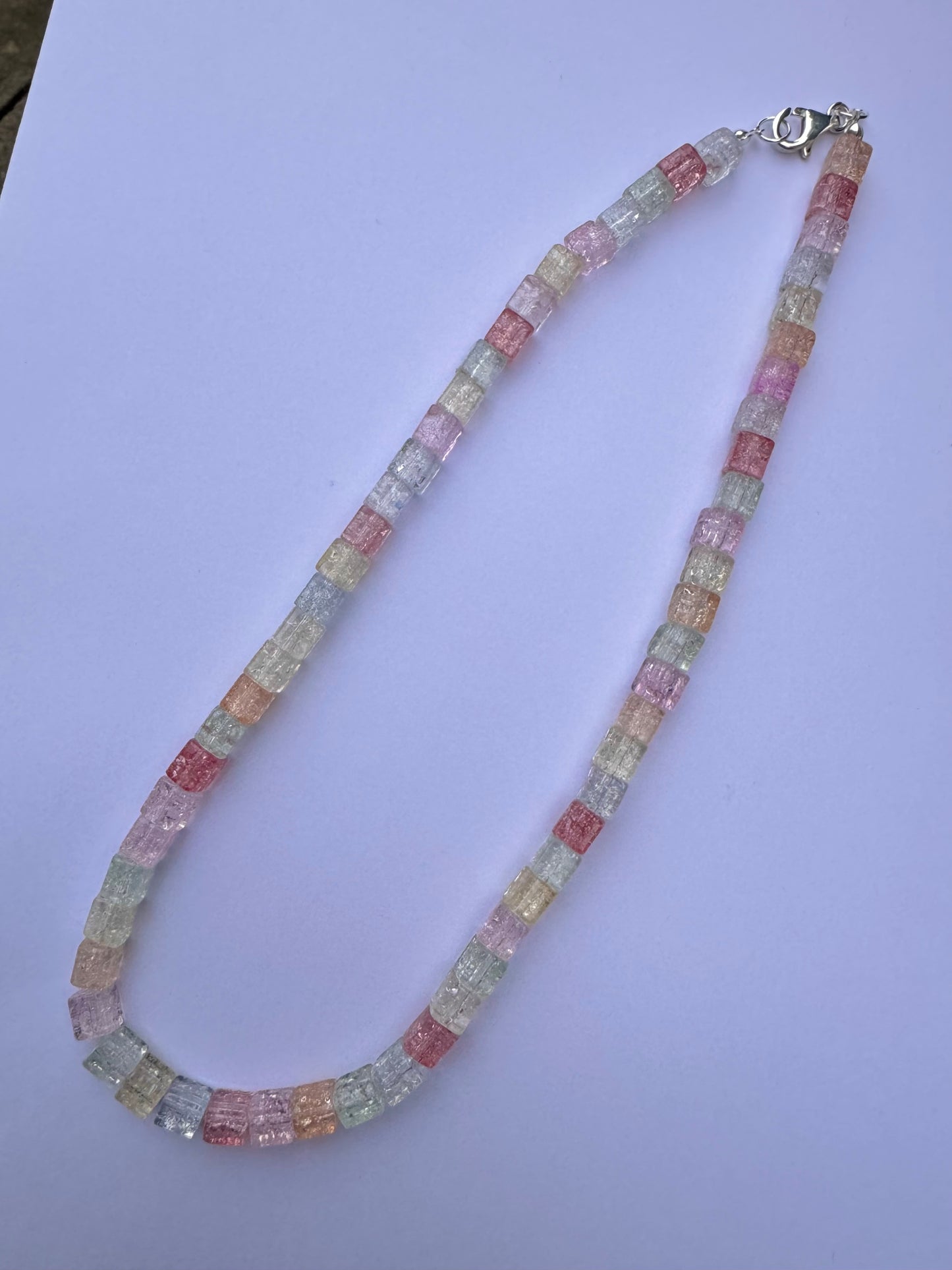 Glitter cube pastel necklace