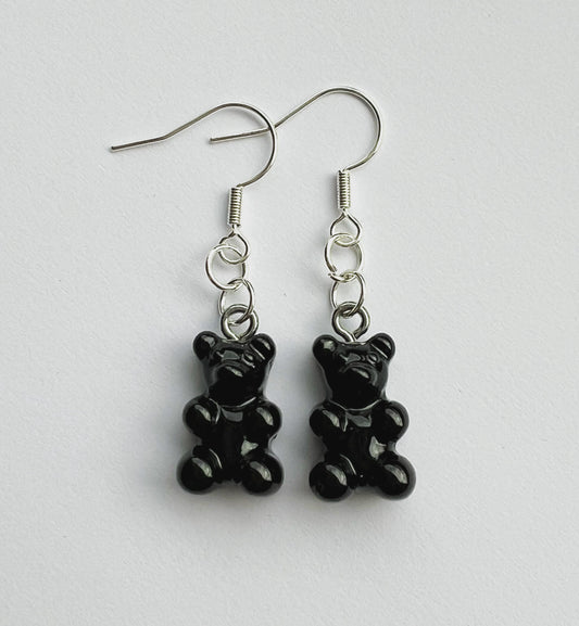 Black gummy bear earrings