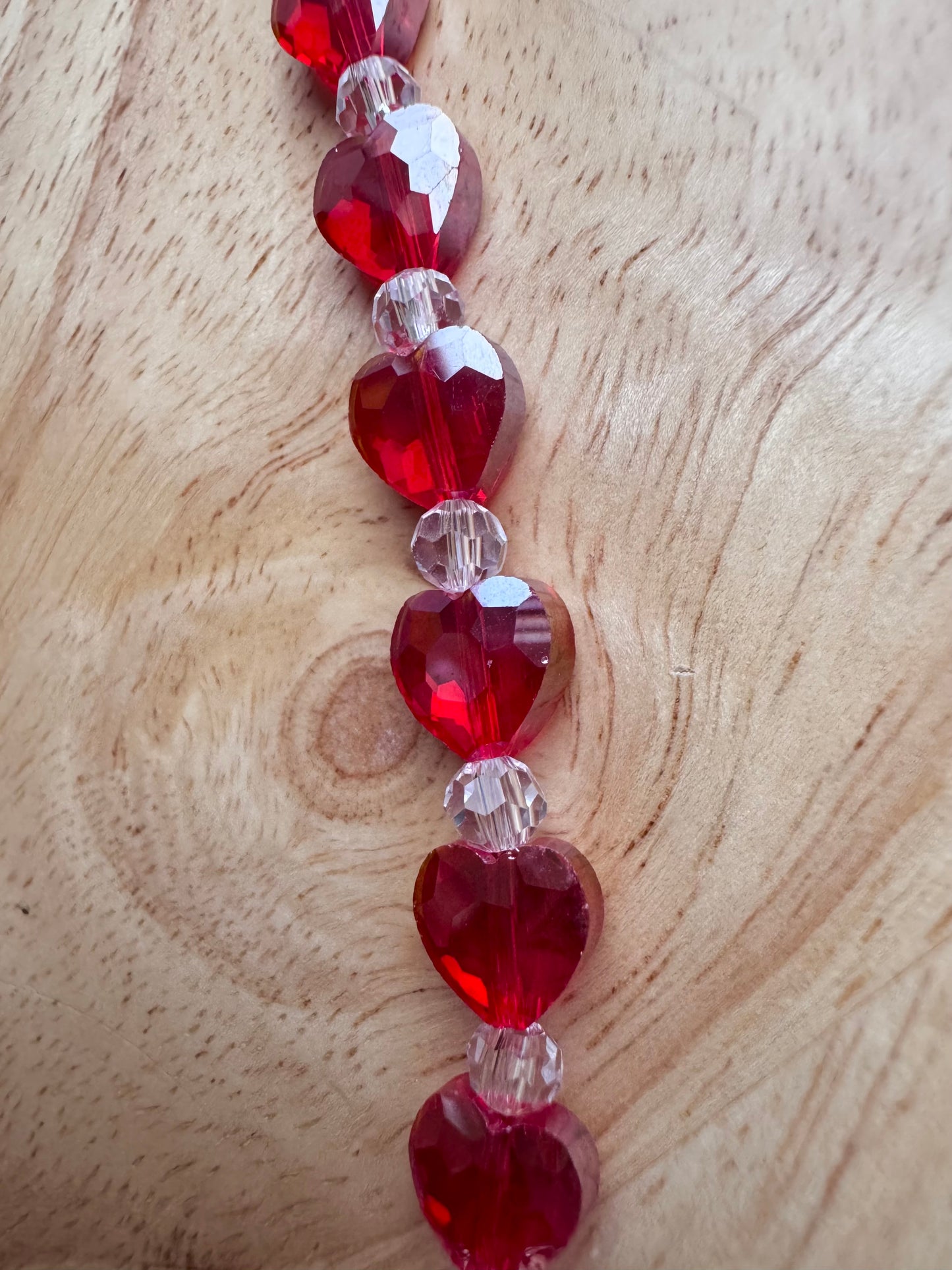 red hearts pendant necklace