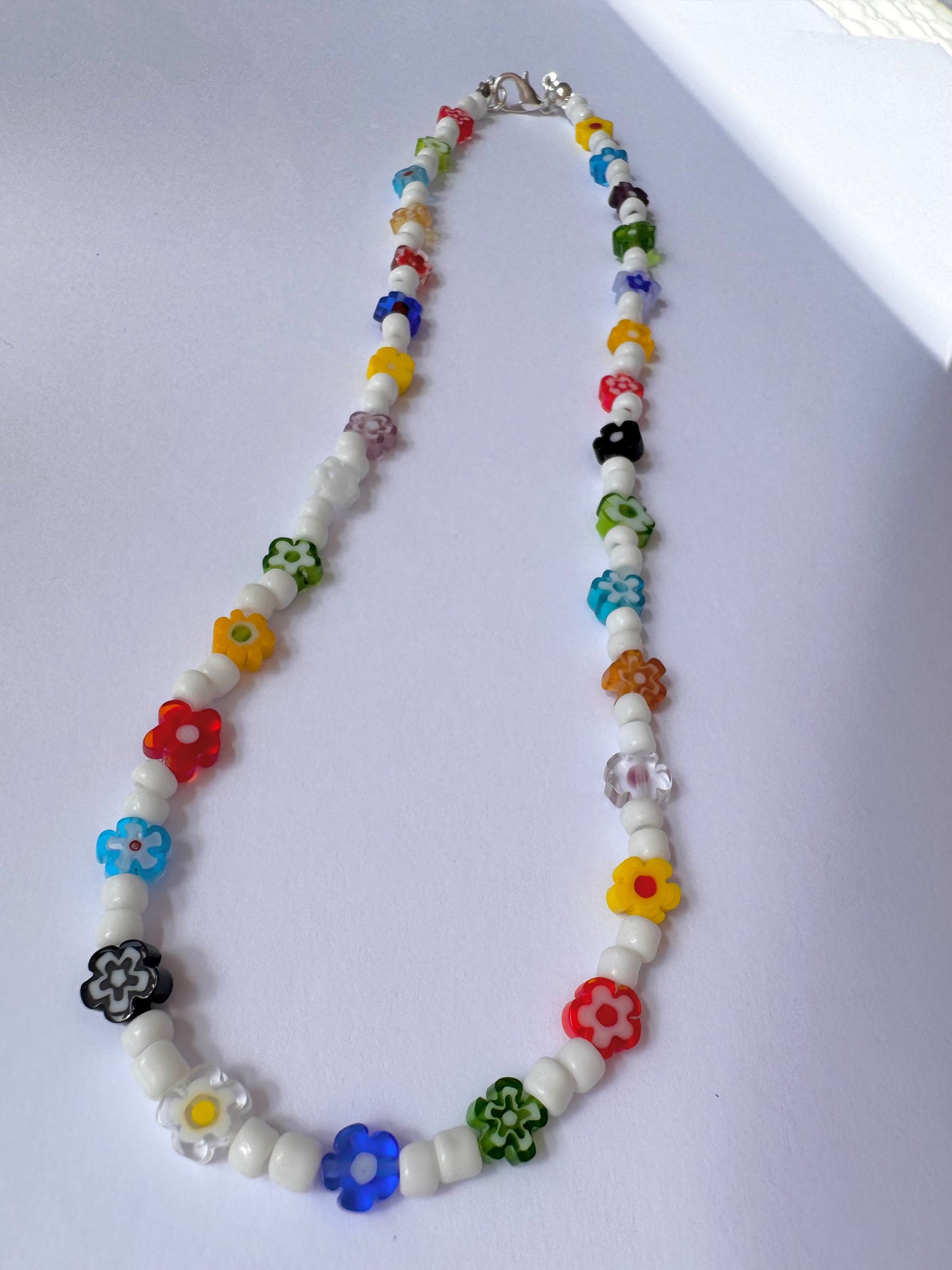 Flower bead necklace