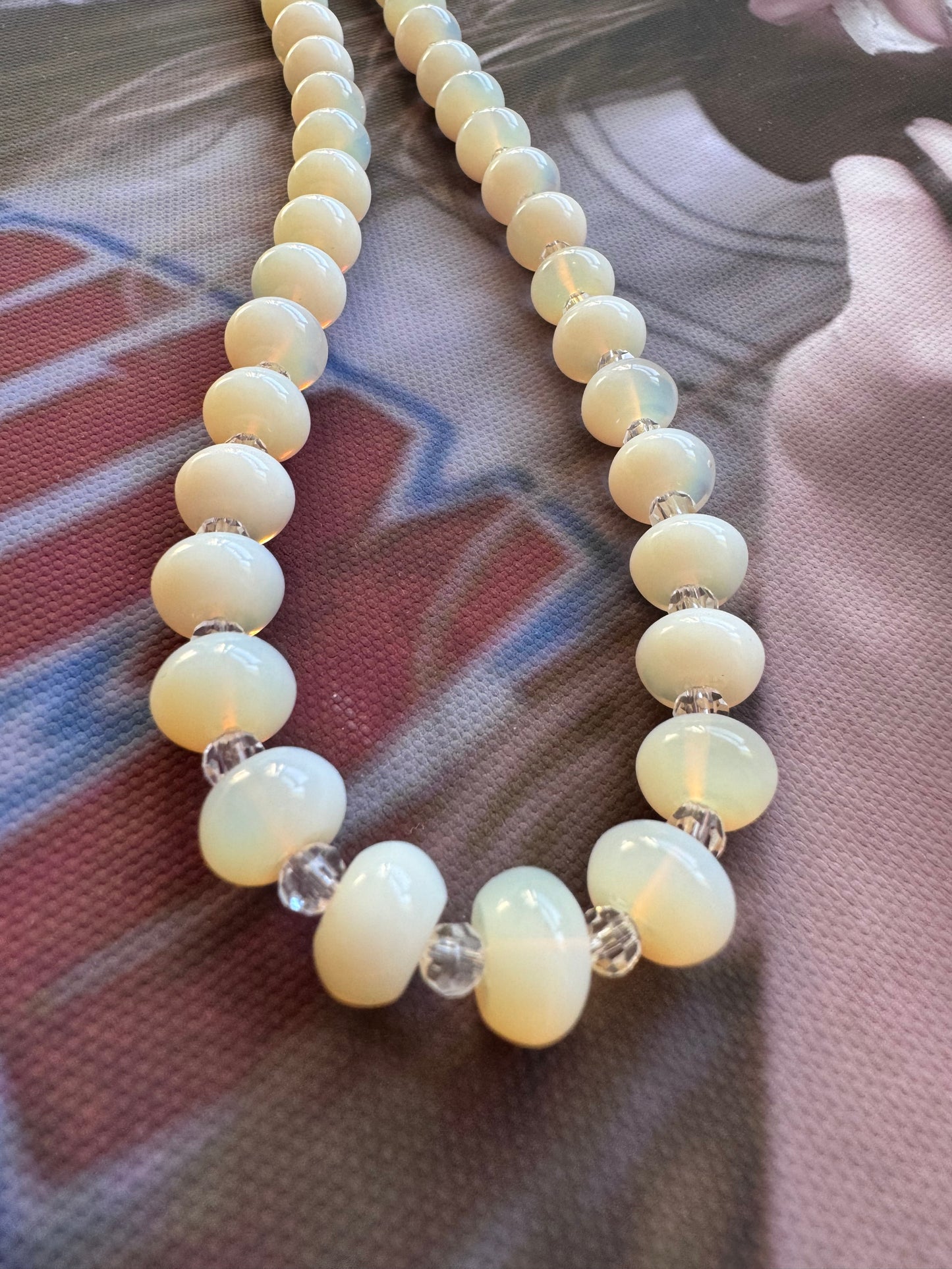 cream opaline bead necklace