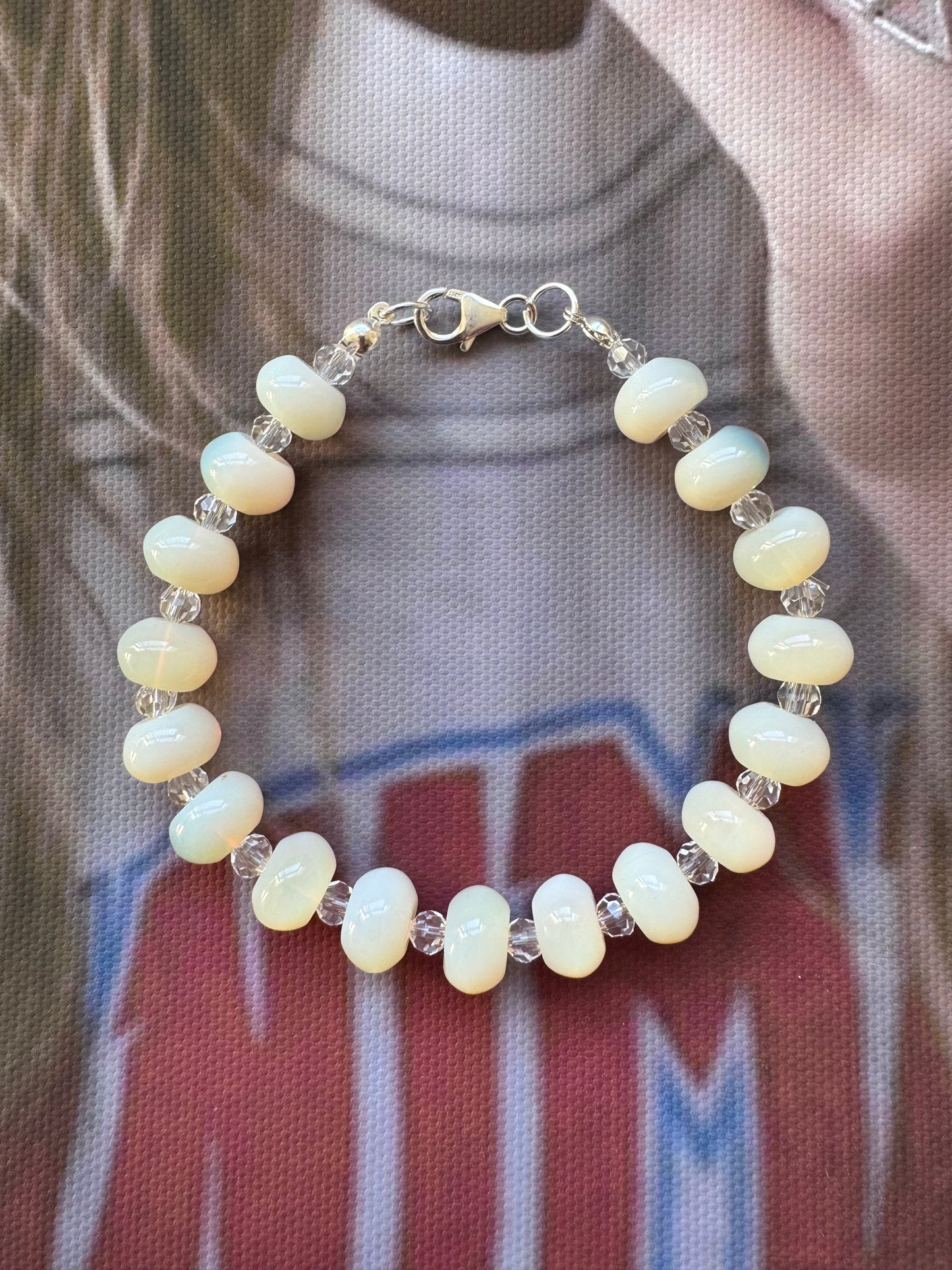 cream opaline bead bracelet
