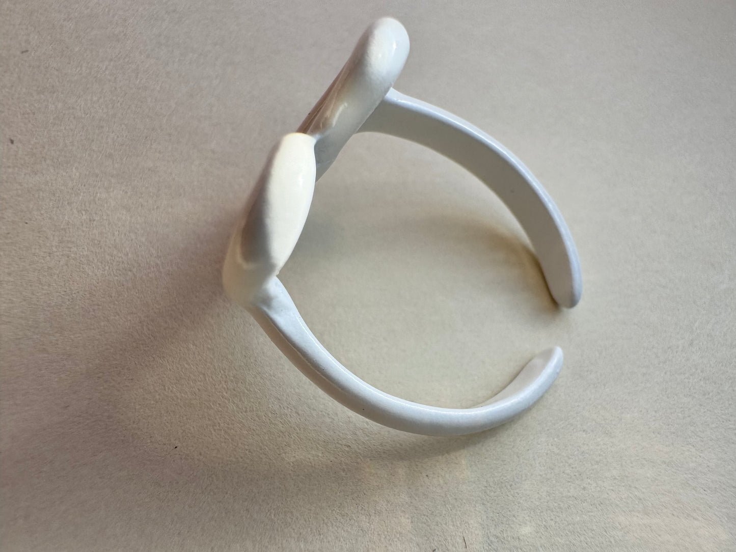 white enamel heart ring