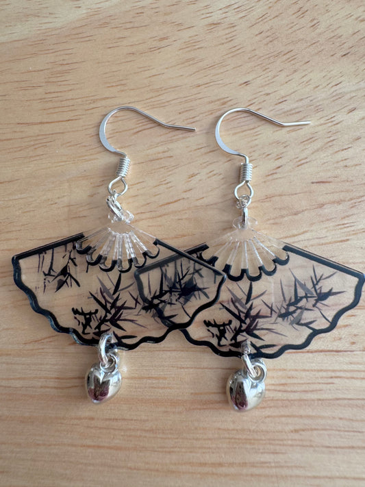 oriental fan earrings