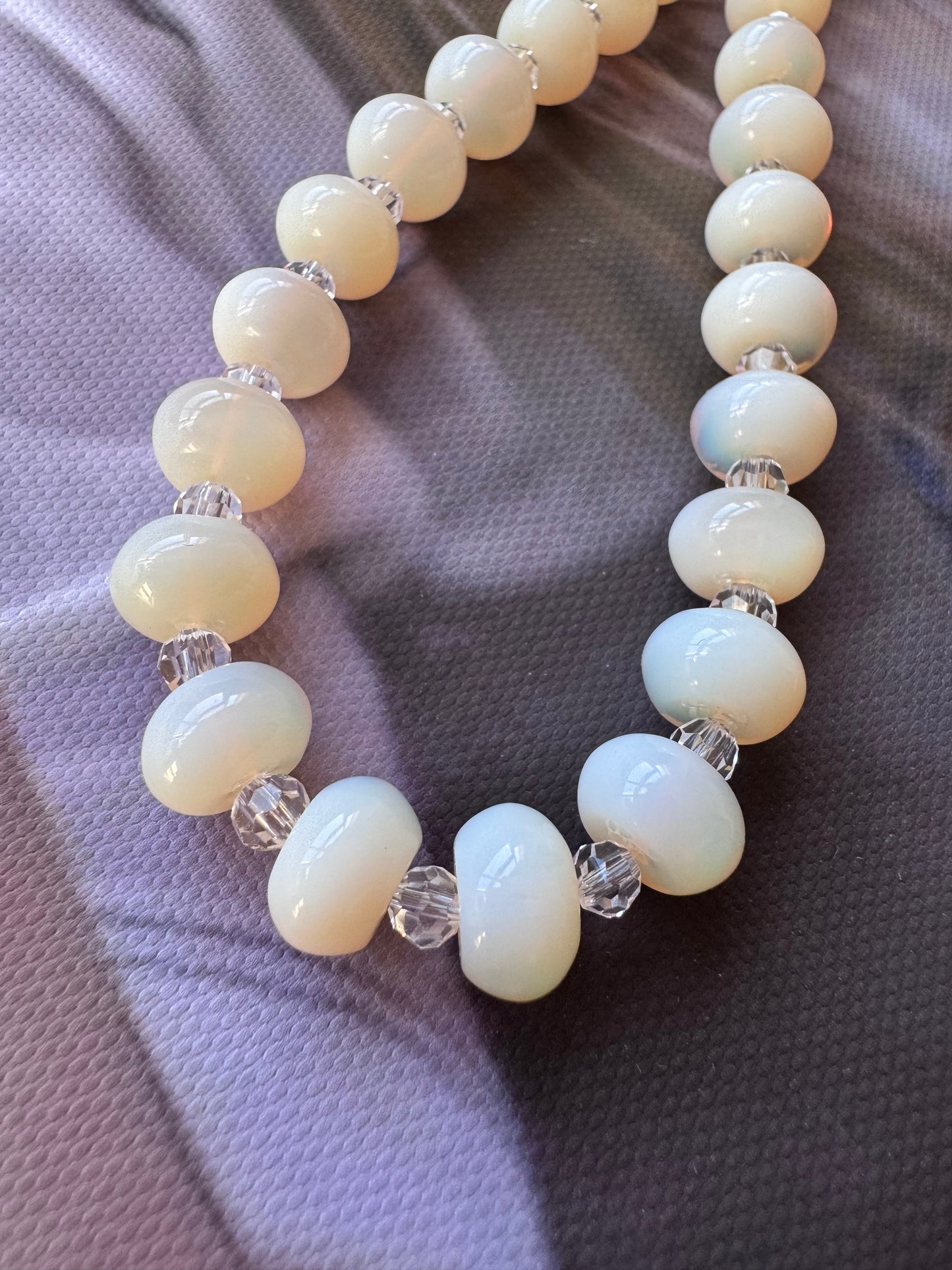 cream opaline bead necklace