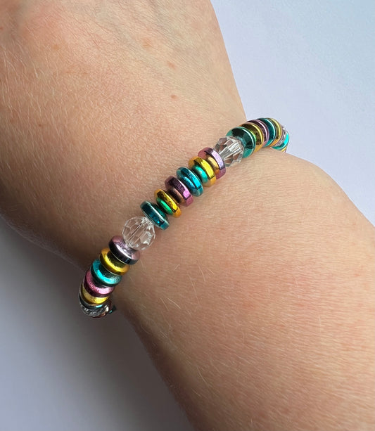 Rainbow hematite bracelet