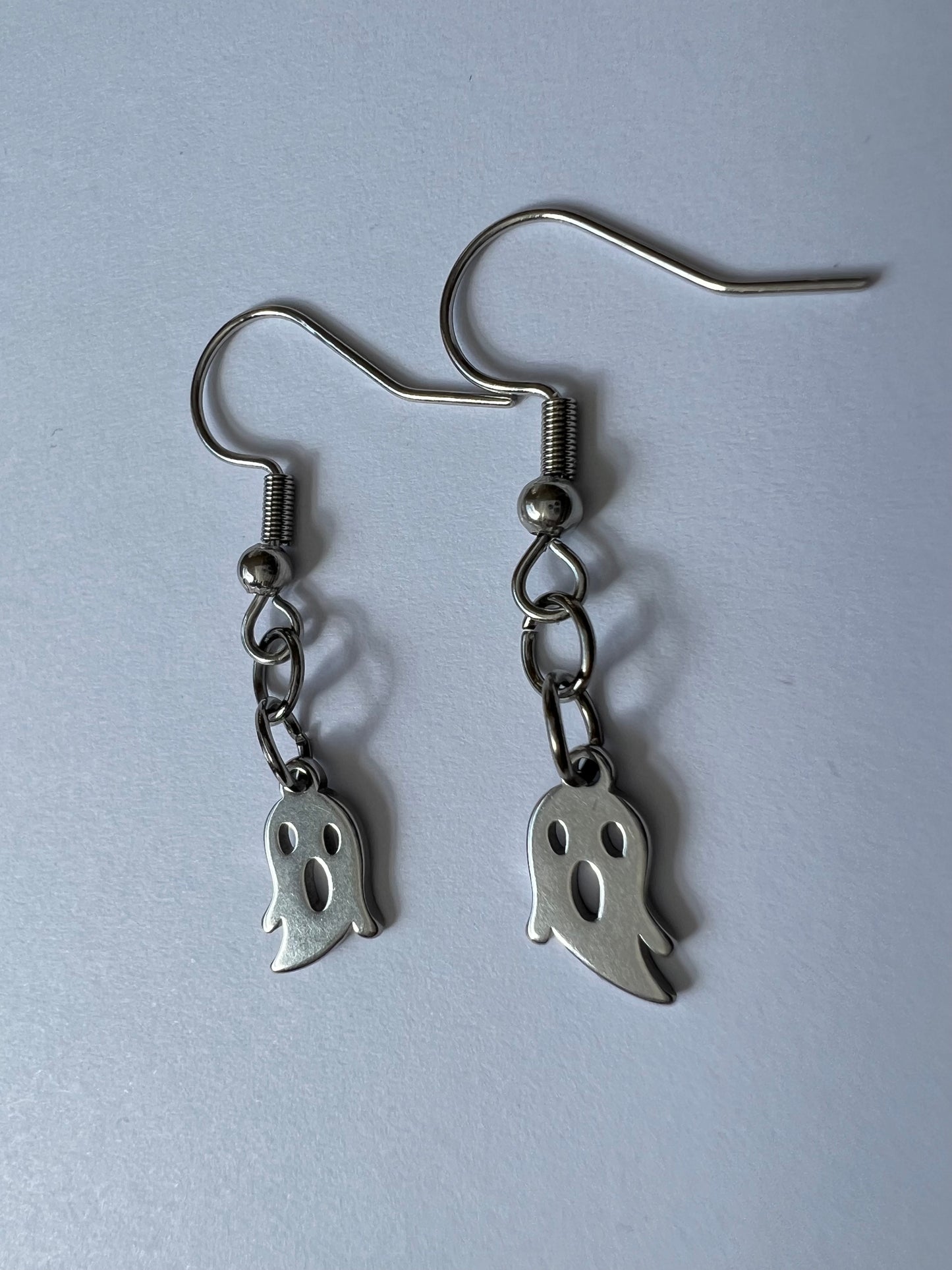 Silver ghost earrings