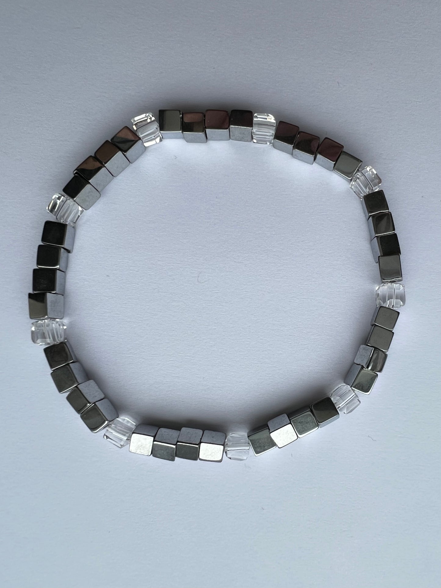 Hematite cube bracelet