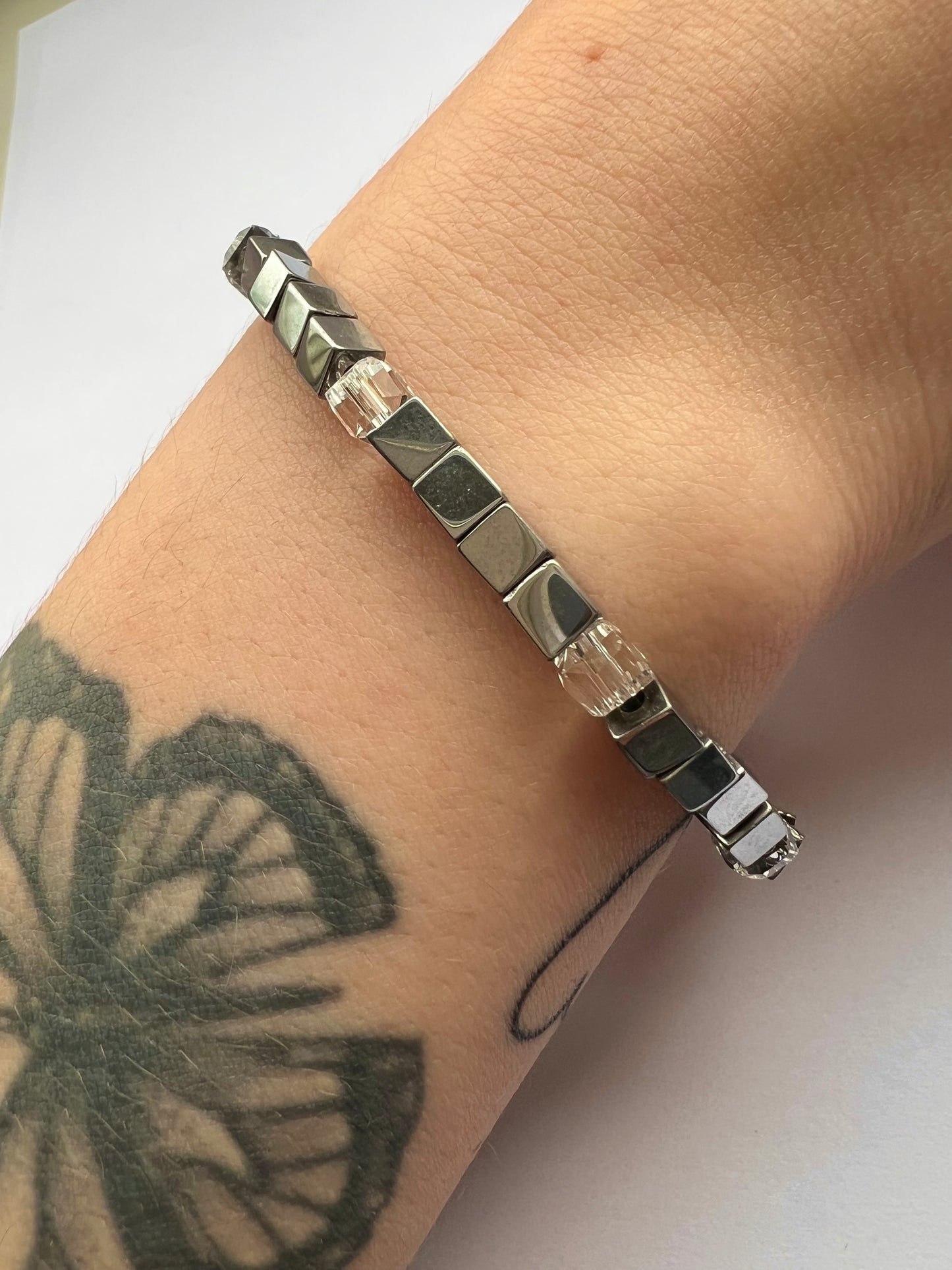 Hematite cube bracelet