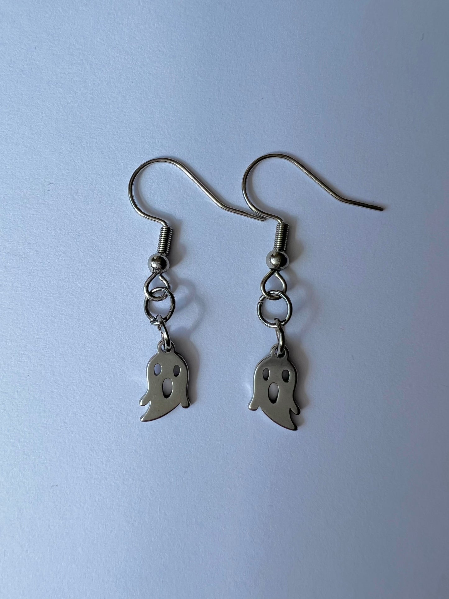 Silver ghost earrings