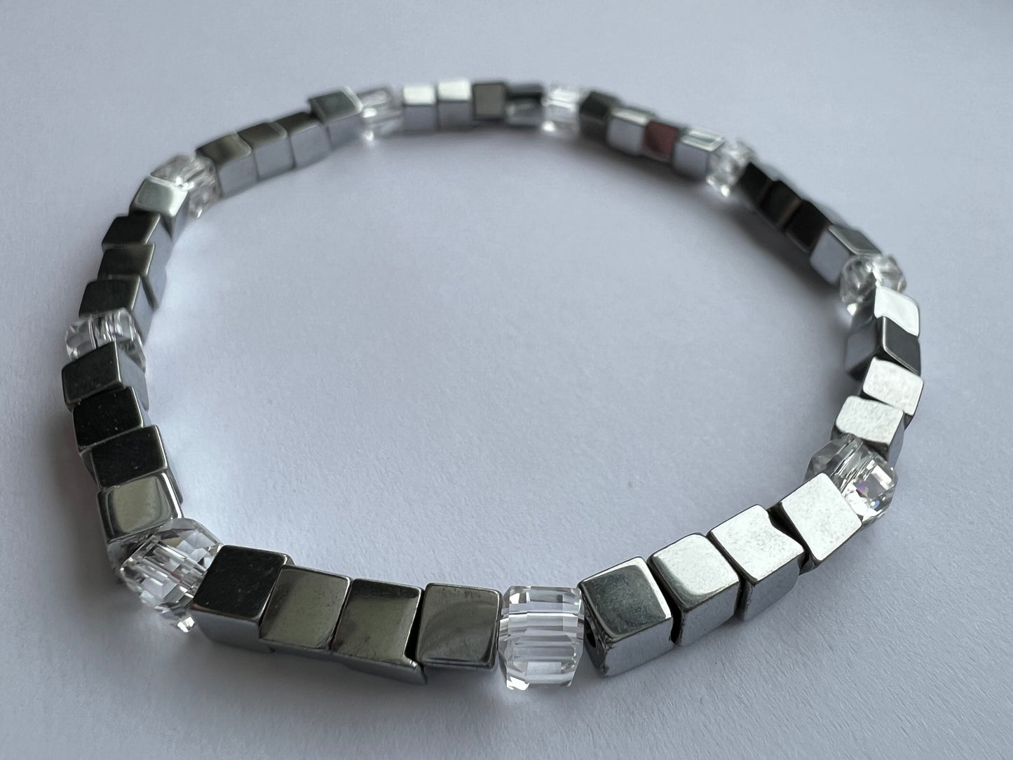 Hematite cube bracelet