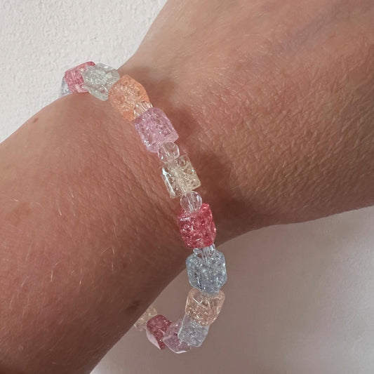 Glitter pastel cube bracelet