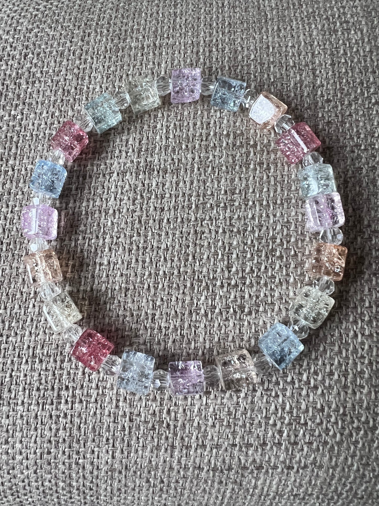 Glitter pastel cube bracelet
