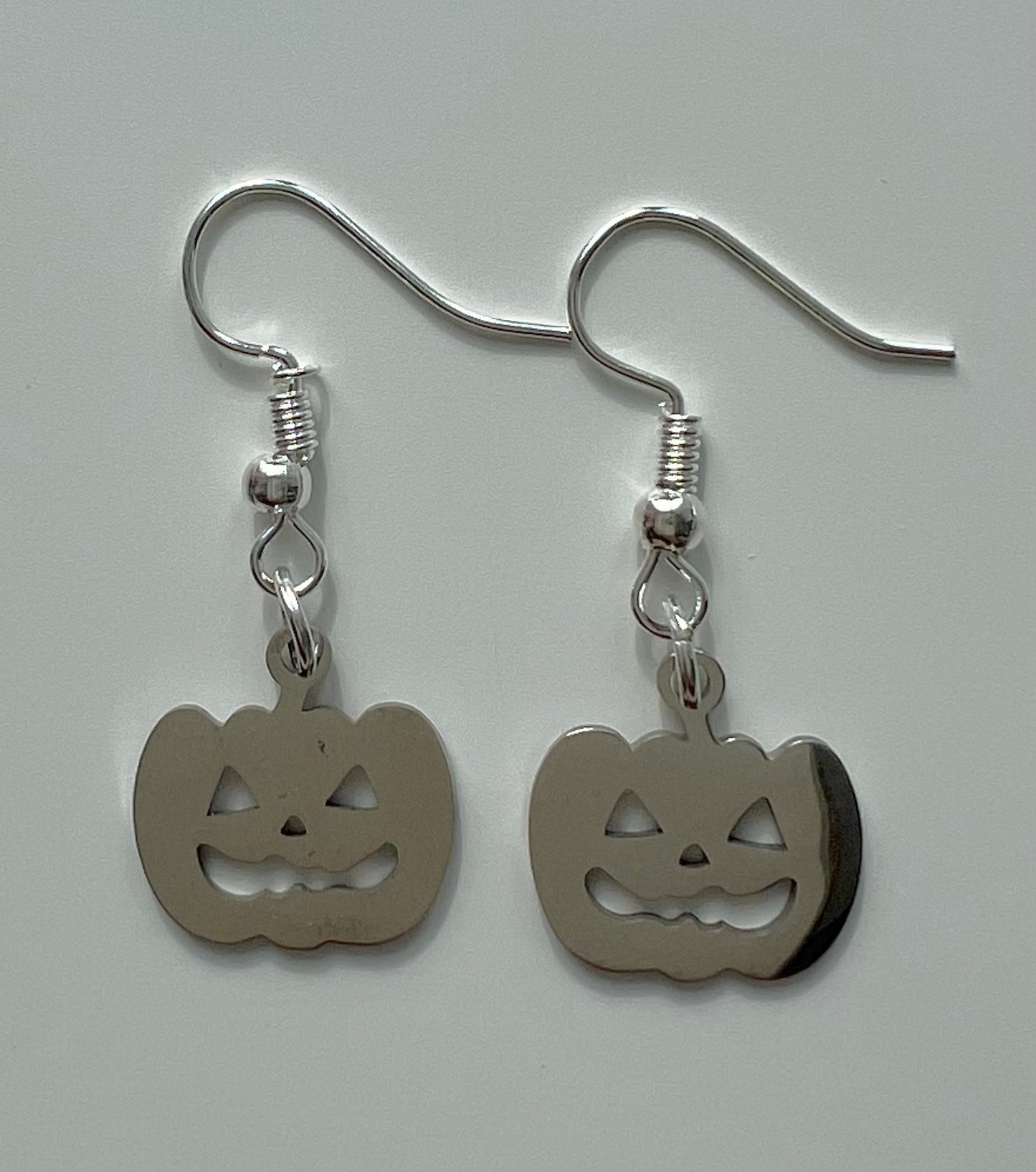 Silver pumpkin earrings