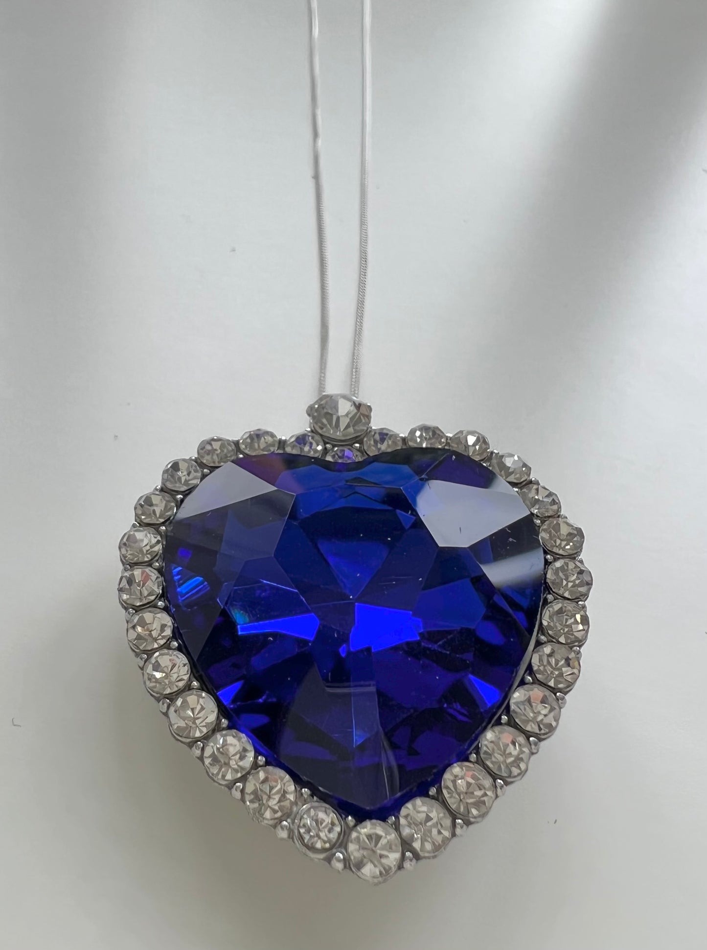 Blue ocean diamante heart pendant necklace